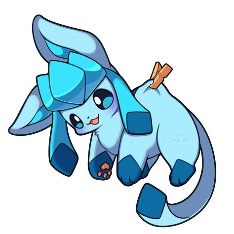 Pokemon Cute Art, Cute Art Anime, Glaceon Pokemon, Evee Evolution, Pokemon Cute, Pokemon Stickers, Pokémon Art, Pokemon Eeveelutions, Cute Animals Images