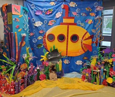 Originally created by Emma Obern Vbs Ocean Theme, Ocean Vbs, Door Decorations Classroom Christmas, Under The Sea Crafts, Under The Sea Decorations, Sunday School Decorations, Ocean Theme Classroom, Dramatic Play Preschool, Vbs Themes