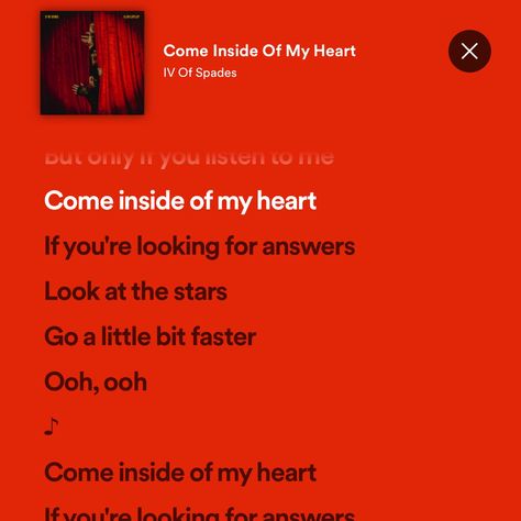 Come Inside Of My Heart Spotify, Come Inside Of My Heart Iv Of Spades, Come Inside Of My Heart Lyrics, Iv Of Spades, Highschool Sweethearts, Flat Tv, Love Songs Playlist, Silver Falls, Heart Songs