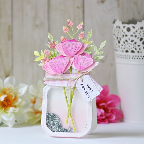 Mason Jar Cards, Paper Flowers Diy, Paper Crafts For Kids, Diy Crafts For Gifts, Mothers Day Crafts, Easy Paper Crafts, Mothers Day Cards, Paper Cards, Flower Crafts