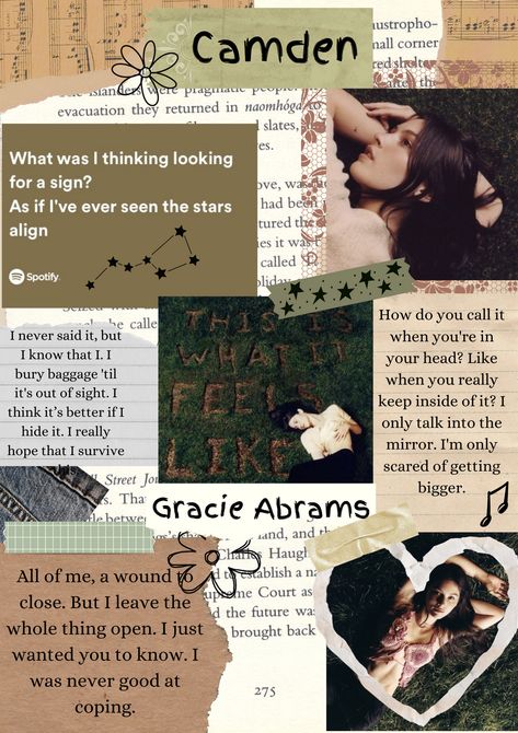 Gracie Abrams Camden Lyrics, Camden Gracie Abrams Poster, Gracie Abrams This Is What It Feels Like, This Is What It Feels Like Gracie Abrams, Gracie Abrams Lyrics Aesthetic, Gracie Abrams Collage, Camden Gracie Abrams, Gracie Abrams Poster, Posters Ideas