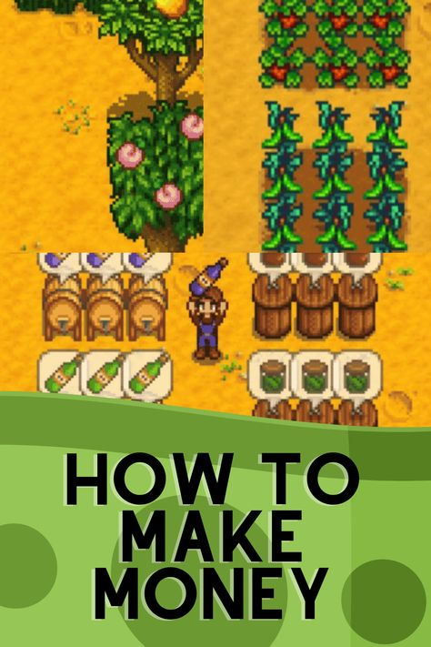 Stardew Valley Most Profitable, Stardew Valley Summer Guide, Stardew Valley Making Money, Stardew Money Tips, Stardew Valley Money Guide, Stardew Valley Beginner Guide, Stardew Valley Crop Guide, Stardew Valley Farm Layout Mountain, Stardew Valley Farm Layout Standard Beginner