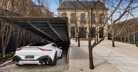 Toorak mansion hides a secret James Bond-style driveway leading to a huge garage and art gallery Classic Mansion, New Classical Architecture, James Bond Style, Melbourne Suburbs, Underground Garage, Secret Door, Garage Art, Classical Architecture, Stately Home