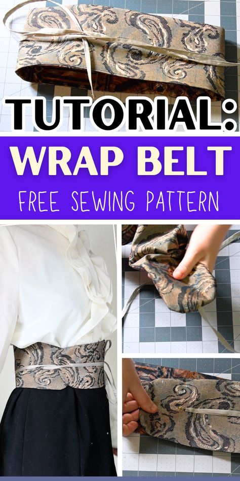 This guide walks you through the steps to craft a beautiful obi wrap belt that adds a touch of elegance to any outfit. Say goodbye to traditional belts with this chic DIY no-buckle belt! | obi belt diy tutorials sewing patterns | obi wrap belt diy Kimono Belt Diy, Diy Leather Wrap Belt, Diy Obi Belt Pattern, Obi Belt Diy, Obi Belt Pattern, Obi Wrap Belt, Sewing Projects Beginner, Clothes Tricks, Belt Tutorial