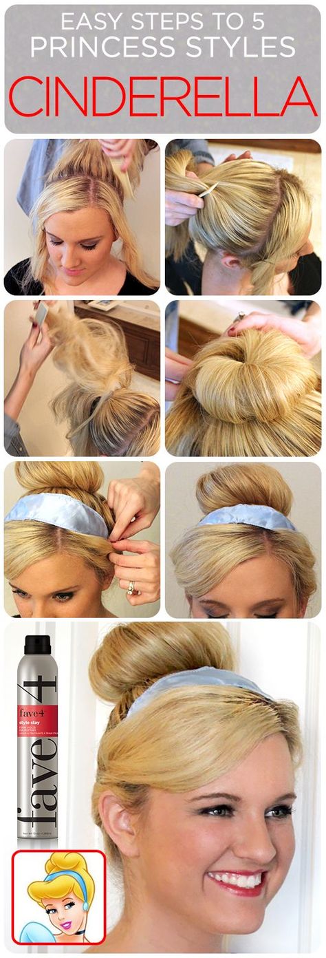 Teased Ponytail, Disney Hairstyles, Nails Disney, Cinderella Hair, Disney Princess Hairstyles, Disney Hair, Cinderella Costume, Disney Makeup, Peinados Fáciles Para Cabello Corto