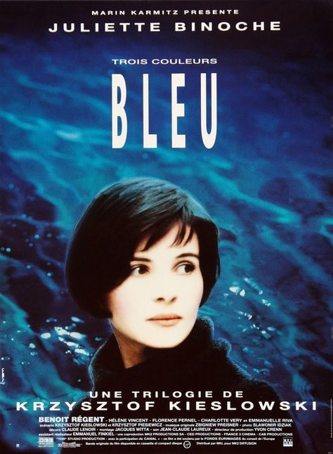 Three Colors Blue, French Movie Posters, Famous Composers, Juliette Binoche, French Movies, Tv Series Online, French Films, Blue Poster, Popular Movies