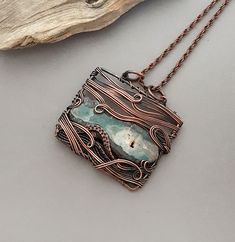 Wire Wrapped Stone Jewelry, Wire Jewelery, Wire Wrap Jewelry Designs, Wire Wrapped Jewelry Diy, Wire Wrapped Jewelry Tutorials, Copper Wire Jewelry, Copper Jewelry Handmade, Wire Jewelry Designs, Green Jasper