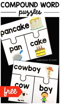 Compound Words Activities, Activities Kindergarten, Word Puzzle, Learning Stations, Preschool Literacy, Language Art, Literacy Stations, Compound Words, Reading Centers