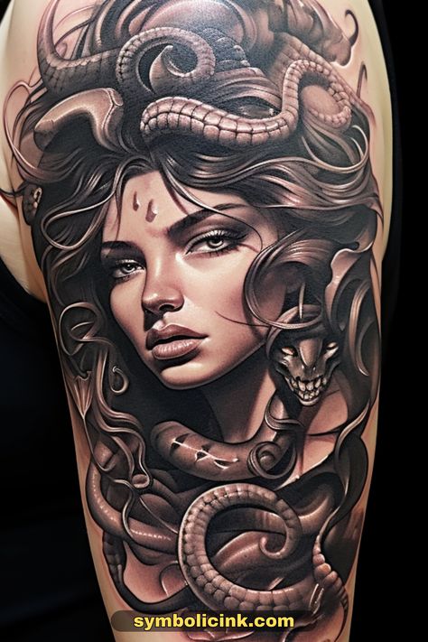 Medusa Tattoo Leg Medusa Bow And Arrow Tattoo, Medusa Tattoo Leg, Scary Medusa Tattoo, Scary Medusa, Medusa Tattoo Meaning, Medusa Tattoo Design, Tattoo Leg, Medusa Tattoo, Lower Limb