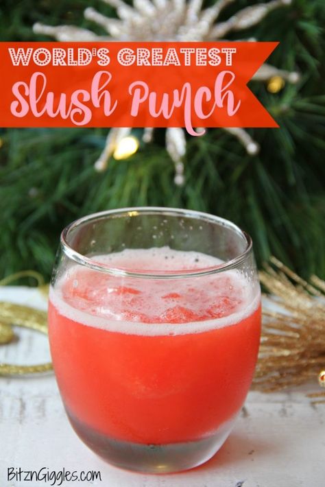 World's Greatest Slush Punch - The best party punch you will ever have!! Great for showers, holidays and all kinds of celebrations. Kid-friendly and SO addicting! Small Batch Punch Recipe, Best Party Punch, Slush Punch, Punch Recipes For Kids, Christmas Drinks Nonalcoholic, Snack Tables, Wedding Punch, Holiday Beverages, Alcoholic Punch Recipes