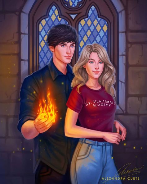 Lissa And Christian Fanart, Loving Painting, Vampire Academy Rose, Vampire Academy Books, Christian Ozera, Vampire Academy Movie, Bloodlines Series, Richelle Mead, Stella Winx