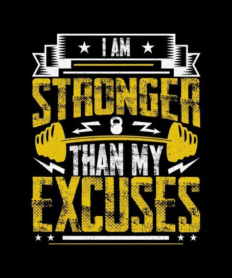 I am stronger than my excuses gym tshirt... | Premium Vector #Freepik #vector #gym #fitness-gym #fitness #workout Gym Tshirt Design, I Am Stronger, Gym Tshirt, Design Advertisement, Graphic Tshirt Design, I Am Strong, Vector Cartoon, Tshirt Design, Design Design