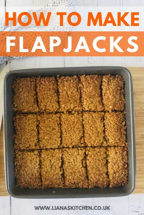 Veggie Lunch Recipes, How To Make Flapjacks, Apple Flapjack, Easy Flapjacks, Veggie Lunch, Flapjack Recipe, 4 Ingredient Recipes, Lunchbox Treats, Tray Bake Recipes