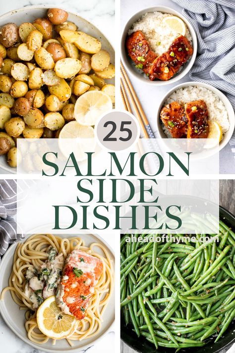 Sides For Salmon, Salmon Side Dishes, Side Dishes Pasta, Salmon Sides, Lemon Kale Salad, Rice Salads, Side Dishes For Salmon, Pasta Sides, Italian Pasta Dishes