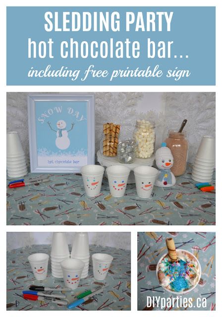 This is everything you need to host a simple and fun sledding party. I love the ideas for food, activities, and party favours. The FREE printable sign is adorable too! #DIYparties #SleddingParty #HotChocolateBar Winter Sledding Party, Snow Tubing Birthday Party Ideas, Snow Day Party Ideas, Snow Tubing Birthday Party, Snow Day Party, Sledding Party Ideas, Sledding Birthday Party Ideas, Simple Hot Chocolate Bar, Sledding Birthday Party