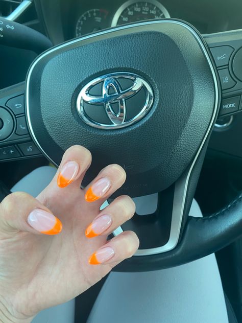 Nails That Make You Look Tan, Orange Almond Nails, Perfect Summer Nails, Almond Nails, Bright Orange, Perfect Summer, Summer Nails, Almond, Make It Yourself