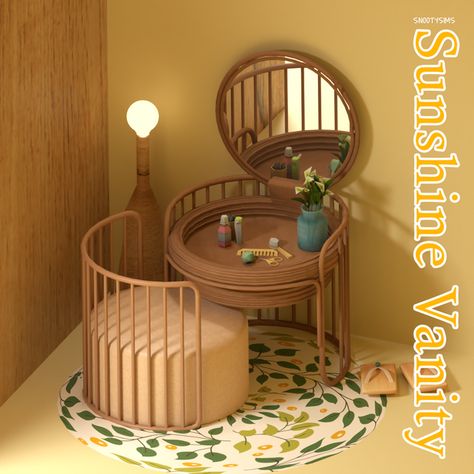 Sunshine Vanity CC by SNOOTYSIMS | SNOOTYSIMS on Patreon Lotes The Sims 4, Cc Packs, Furniture Cc, Sims 4 Patreon, Sims Packs, Sims 4 Bedroom, The Sims 4 Packs, Sims 4 Mm Cc, Sims 4 Expansions