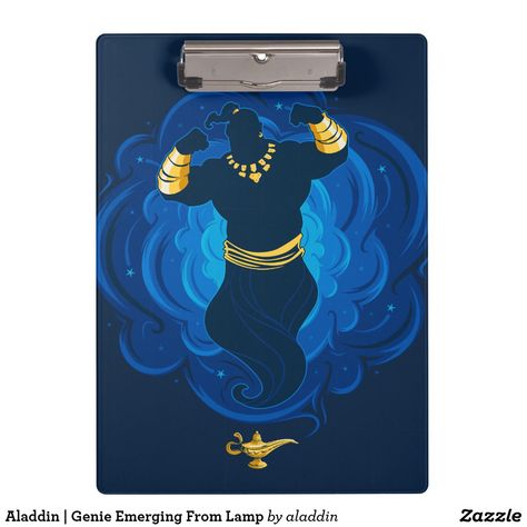 Aladdin | Genie Emerging From Lamp Clipboard #mademesmile #zazzle #zazzlemade #UniqueGifts #DisneyFamily #aladdin #disney #disneyworld #DisneyGifts #Personalize #binder #backtoschool #binderclips #backtoschoolsupplies Gifts For Movie Lovers, Disney Gift Ideas, Magical Lamp, Prince Ali, Aladdin Disney, Disney Live Action Movies, Aladdin Genie, The Arabian Nights, Genie Aladdin