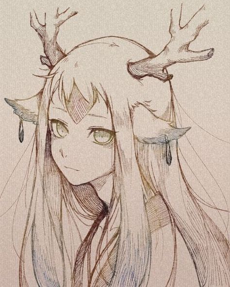 Half Deer Half Human Drawing, Deer Character Design Male, Deer Person Character, Deer Oc Human, Deer Antlers Drawing, Cute Deer Drawing, Deer Anime, Deer Drawings, Antlers Drawing