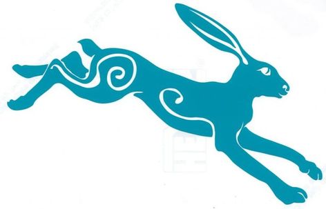 Pagan Pottery, Affirmation Tattoos, Hare Silhouette, Hare Images, Rabbit Things, Hare Moon, Hare Drawing, Leaping Hare, Running Hare