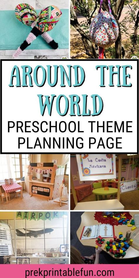 Plan your students Around the World experience with our theme planning map, engaging and fun activities for each of your centers, printable activities and more! #printables #printablesforkids #preschoolresources #kindergarten #earlychildhoodeducation #downloadandprint #preschoolprintables Around The World Week Preschool, Me In The World Activity, Thematic Units Preschool, Social Studies Lessons For Preschool, Around The World Activities For School Age, Around The World Physical Activities, Multicultural Lesson Plans Preschool, Traveling Around The World Preschool, Multi Cultural Activities For Preschool