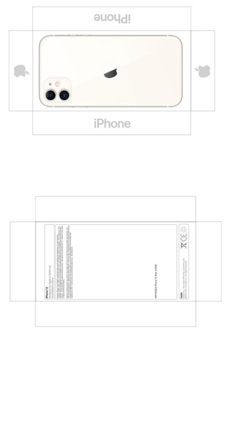 Iphone Box Template, Iphone Gallery Template, Sanrio Ideas, Iphone Craft, Iphone Printable, Paper Box Diy, Phone Template, Printable Box, Paper Case