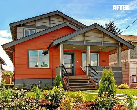 3824 Wallingford Seattle WA after reno...Fantastic BEFORE & AFTER reno of an older home Brick Bungalow, Apartment Exterior, Bungalow Renovation, Craftsman Bungalow, Bungalow Exterior, Seattle Homes, Craftsman Exterior, Bungalow Homes, Modern Craftsman