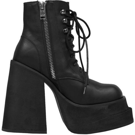 UNIF 'Bratz black (4 700 UAH) ❤ liked on Polyvore featuring shoes, boots, chunky shoes, black platform shoes, unif, unif shoes and kohl shoes Foggy Cemetery, Botas Grunge, Bratz Boots, Chunky Black Shoes, Fun Boots, Goth Platform Boots, Chunky Black Boots, Goth Things, Platform Boots Chunky