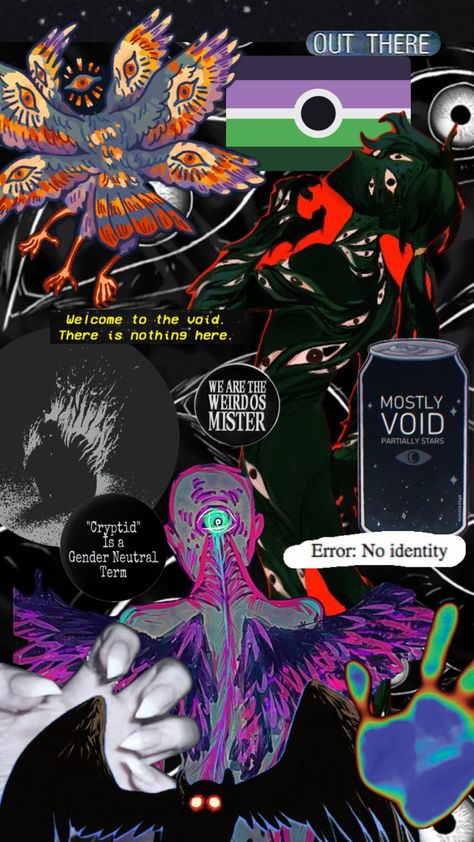 #voidpunk #identity #weird Voidpunk Aesthetic, Void Punk, Weird Core Aesthetic, Type Of Aesthetics, Gender Neutral Terms, Weird Core, Welcome To Night Vale, Witchy Wallpaper, Night Vale