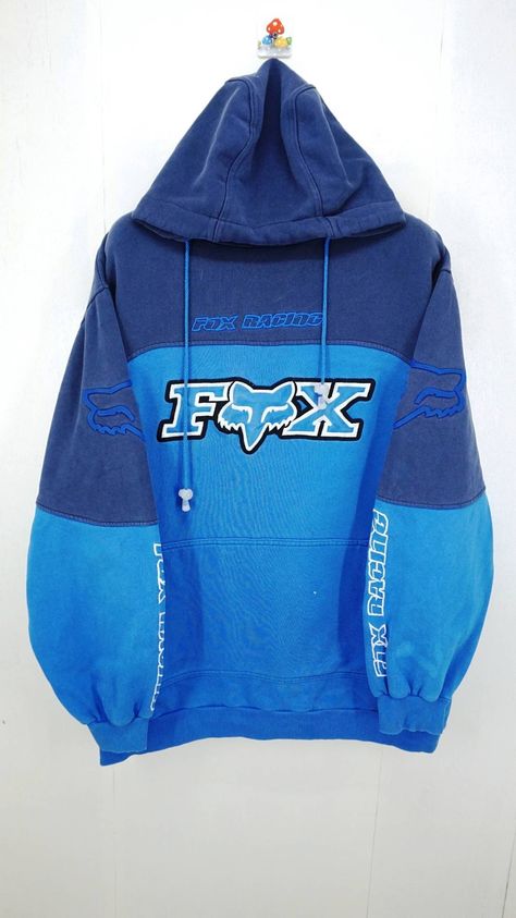 Vintage Vintage Fox Racing Hoodie Sweatshirt Honda Dream Closet Clothes, Fox Hoodies, Fox Raceing Sweatshirts, Racing Hoodie, Fox Racing Logo, Lulu Fits, Hoodie Romper, Fox Motocross, Fox Racing Hoodie