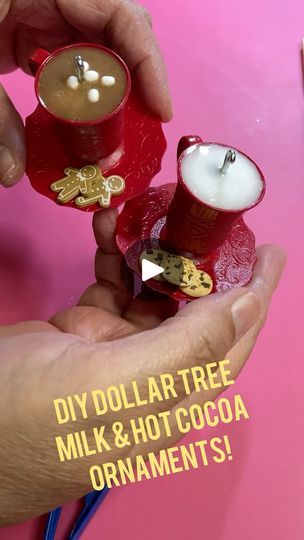 25K views · 497 reactions | Let’s make CUTE Dollar Tree Milk & Hot Cocoa cup ornaments!! | Let’s make CUTE Dollar Tree Milk & Hot Cocoa cup ornaments!! #peepthisyall #hotcocoa #cookiesandmilk #ornaments #dollartree | By Peep This Y'all | Facebook Hot Chocolate Ornaments Diy, Diy Hot Cocoa Gift, Cup Ornaments, Hot Cocoa Ornaments, Fake Bake, Food Crafts, Fake Food, Candy Land Christmas, Candy Land