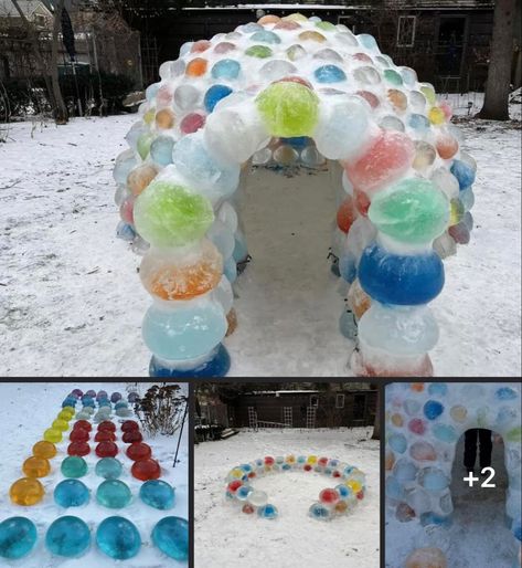 Outdoor Play Winter, Fun Snow Activities For Kids, Balloon Igloo, Winter Outdoor Activities For Kids, Outdoor Snow Activities, Outdoor Winter Activities For Kids, Snow Activities For Kids, Snow Day Activities For Kids, Snow Day Activities