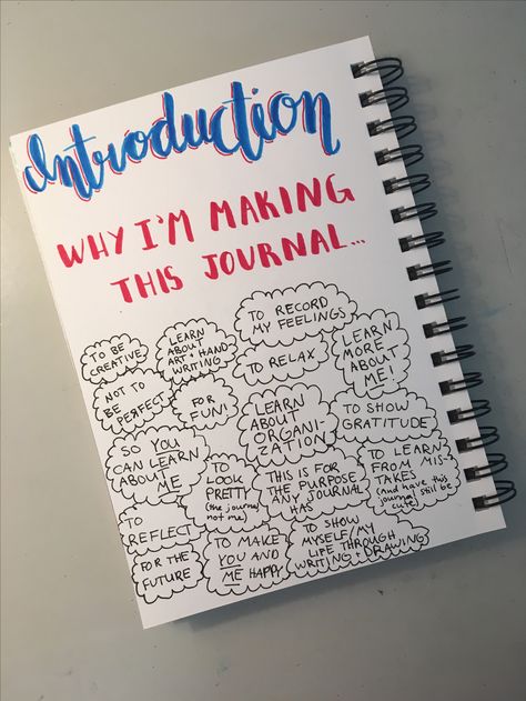 Art/bullet journal introduction explaining why you are making the journal. Journal Page One Ideas, Introduction Drawing Ideas, Introduction In Journal, Things To Write Or Draw In A Journal, Notebook Quotes Ideas, Diy Journal Pages Ideas, Dairy Introduction Page, Self Introduction In Diary, Introduction For Diary