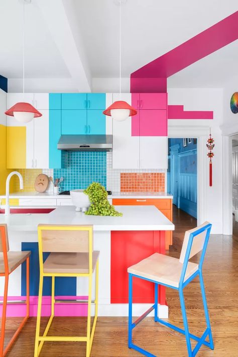 10 Unexpected Ways to Embrace Color, According to a Design Pro Periwinkle Office, Colored Sinks, Gen Alpha, Museum Exhibition Design, Rainbow House, Office Dog, Dining Room Blue, Edwardian House, Pink Living Room