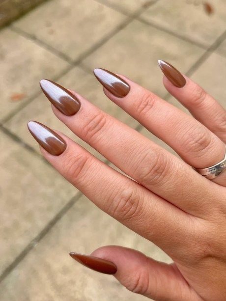 Brown Nail, Stunning Nails, Nagellack Trends, Chrome Nails Designs, Latest Nail Trends, Her Nails, White Nail, Fall Nail Colors, Dip Powder Nails