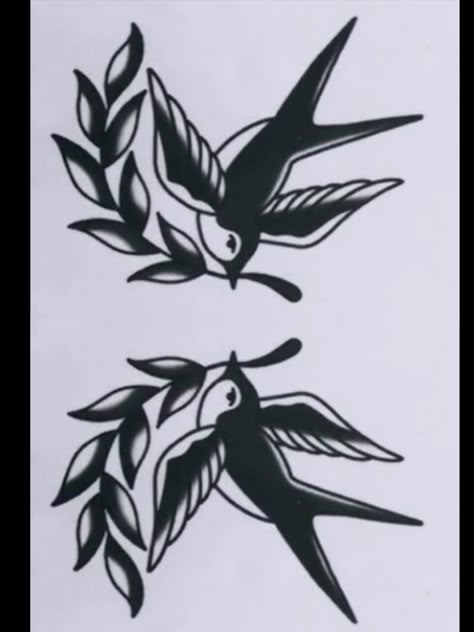 Traditional Swallow Tattoo Black, Traditional Tattoo Black And Grey, Black Flash Tattoos, Traditional Tattoo Outline, Traditional Heart Tattoos, Traditional Black Tattoo, Vintage Tattoo Design, Tattoo Old School, Dragon Tattoo For Women