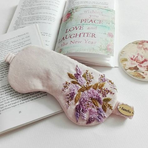 Embroidered Sleep Mask, Diy Sleep Mask, Rituals Products, Sleep Gifts, Kitchen Clothes, Floating Flowers, Embroidery On Clothes, Sewing Embroidery Designs, Sewing Class