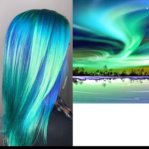 Pulpriot Haircolor Ideas, Northern Lights Hair Color, Northern Lights Hair, Blue Eye Look, Extremely Dry Hair, Electric Colors, I Like Your Hair, Hair Change, Elegant Ponytail