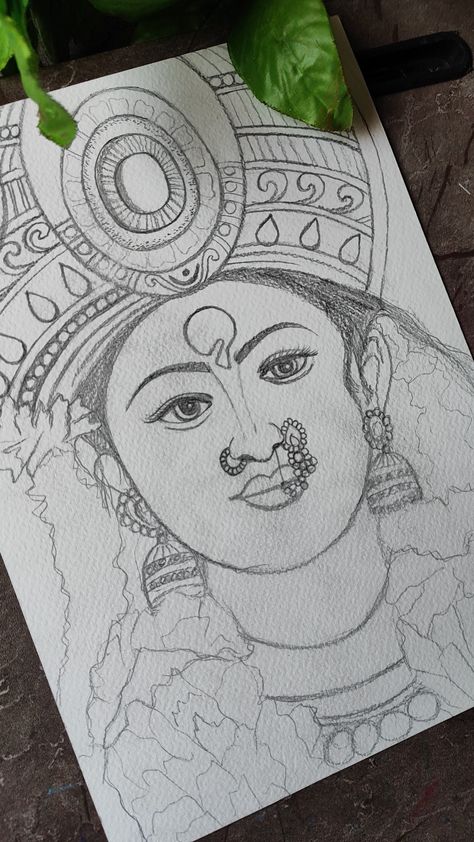 Durga Maa Pencil Drawing, Maa Durga Full Body Drawing, Maa Durga Drawing Sketch, Devotional Drawings, Maa Durga Drawing, Maa Drawing, Durga Drawing, Saraswati Painting, Shiva Mantra