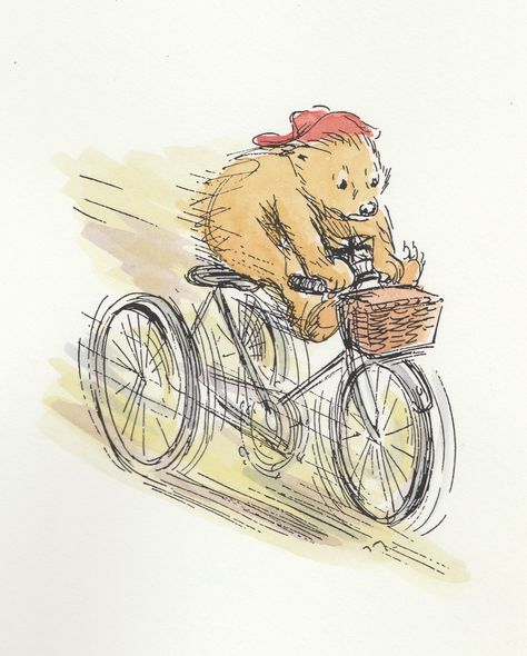 Paddington illustrated by Peggy Fortnum, water coloured by Caroline Nuttall-Smith. From Paddington Treasury Peggy Fortnum Illustrations, Peggy Fortnum, Paddington Illustration Vintage, Cartoon Mood, Oso Paddington, Paddington Bear Books, Bear Sketch, Storybook Art, Paddington Bear