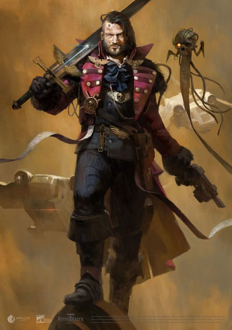 Rouge Trader 40k, Rogue Trader 40k Art, Warhammer 40k Rogue Trader, Neutral Portrait, 40k Rogue Trader, Steampunk Pictures, Warhammer 40k Rpg, Dark Heresy, Rogue Traders