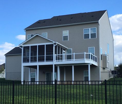 Screened Porch Deck Combo, Converting Deck To Screened Porch, Screened In Porch Deck Combo, 2nd Floor Screened In Porch, Upper Level Screened In Porch, Raised Screened In Porch, Second Floor Screened In Porch, Sunroom And Deck Addition, Elevated Screened In Porch