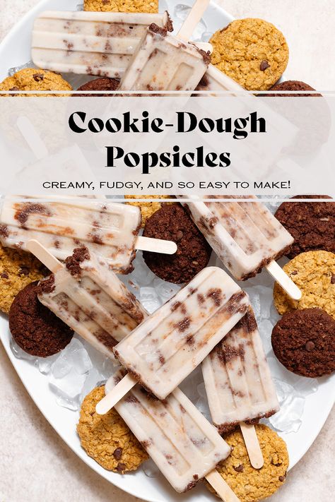 Cookie Dough Popsicles, Frozen Treats Recipes, Chocolate Dipped Fruit, Cookie Dough Ice Cream, Chocolate Cookie Dough, Summer Ice Cream, Cold Treats, Sorbet Recipes, Ice Cream Popsicles