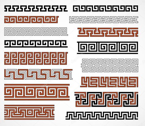 Greek Ornament Pattern, Greek Motifs, Greek Ornament, Greek Pattern, Greek Vases, Wood Carving Designs, Ornament Pattern, Carving Designs, Greek Style