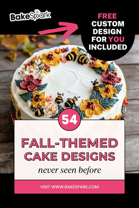 54 Fall-Themed Cake Design Ideas Fall Birthday Cake Ideas, Fall Cake Decorating Ideas, Fall Cake Designs, Fall Theme Cakes, Fall Cakes Decorating, Fall Birthday Cakes, Harvest Festivals, Cake Design Ideas, Chocolate Drip Cake