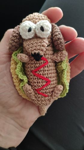 Ravelry: BriMue's Hot Dog Hot Dog Crochet Pattern Free, Amigurumi Hot Dog, Crochet Hot Dog Pattern Free, Hot Dog Crochet Pattern, Wiener Dog Crochet Pattern Free, Crochet Weiner Dog, Crochet Weenie Dog, Dog Toys Crochet, Wiener Dog Crochet