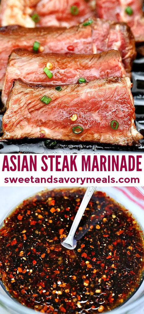 Asian Steak Marinade is oozing with umami! If you want to turn your steak into something more flavorful rather than just salty, then, this is perfect! #asianrecipe #steakmarinade #steak #grilledsteak #sweetandsavorymeals