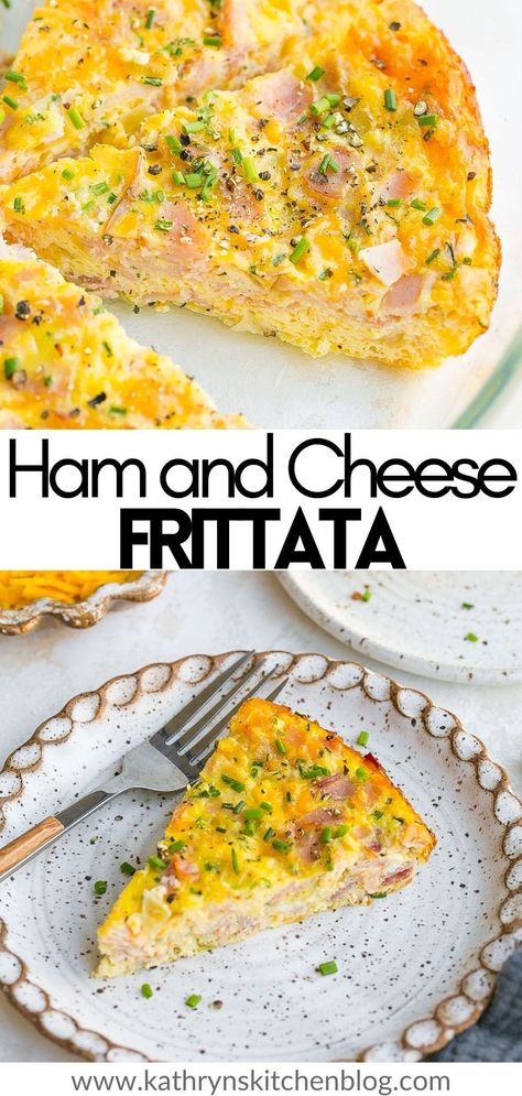 Ham And Cheese Frittata, Frittata Recipes Baked, Fritata Recipe, Frittata Recipes Breakfast, Healthy Ham, Fritatta Recipe, Ham Breakfast Casserole, Easy Frittata, Breakfast Frittata