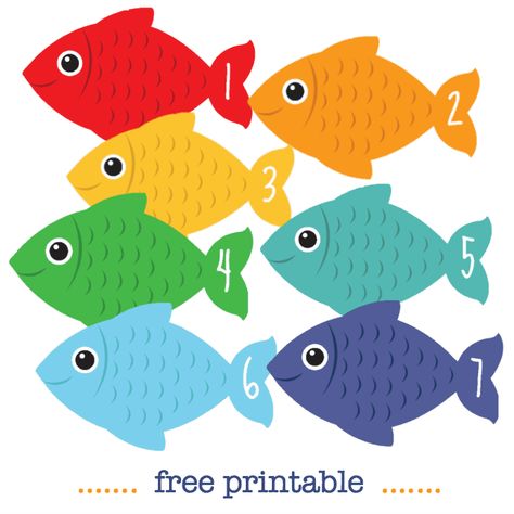 Number fish free printable math counting cards - NurtureStore Fish Printables Free, Fish Printables, Fish Activities, Fish Template, Ocean Activities, Math Counting, Number Activities, Counting Cards, Rainbow Fish