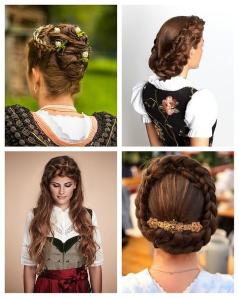 Traditional Swiss Hairstyles, German Women Hairstyle, Russian Traditional Hairstyle, Traditional Hungarian Hairstyles, Russian Hairstyles Women, Sound Of Music Hairstyles, Austrian Hairstyles, Traditional Austrian Hairstyles, Traditional Swedish Hairstyles